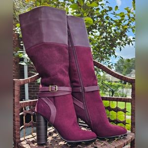 Burgundy Heel Tall Boots